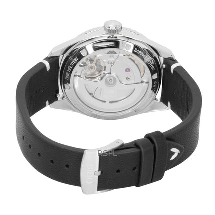 Reloj Oris Divers Sixty Five 12H para hombre, con correa de piel, esfera negra y movimiento automático (01 400 7772 4054-07 5 20 82 100M).