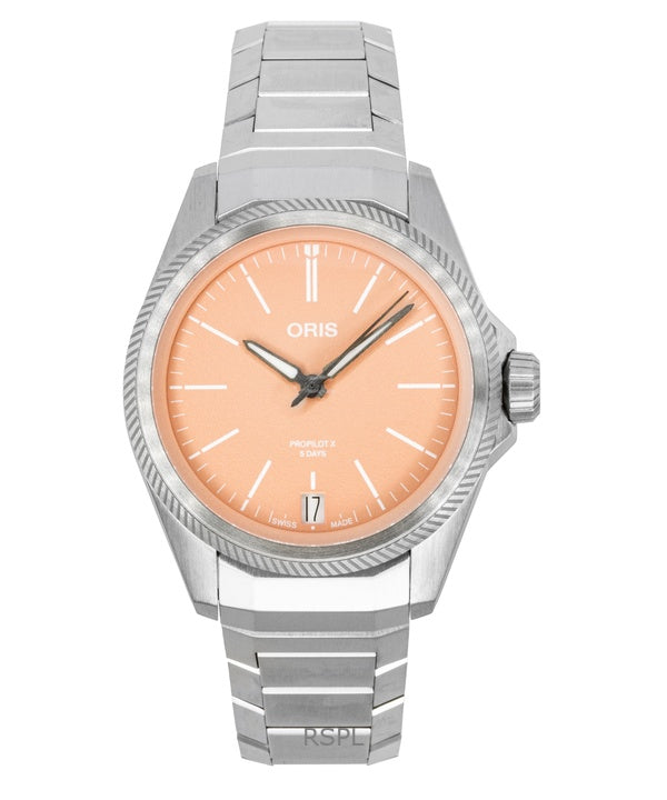 Reloj unisex Oris Propilot X Calibre 400 Titanio Esfera Salmón Automático 01-400-7778-7158-07-7-20-01TLC 100M