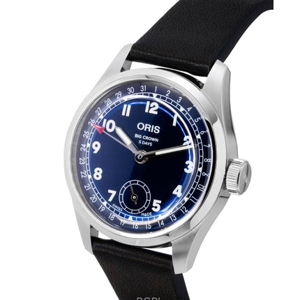 Reloj Oris Big Crown Pointer Date Calibre 403 con correa de piel y esfera azul, automático, 01-403-7776-4065-07-5-19-11 para hombre
