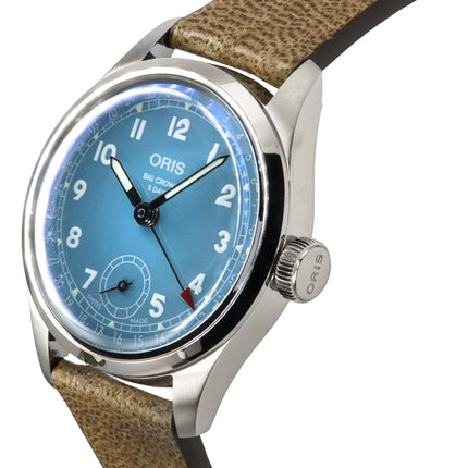 Reloj Oris Big Crown Pointer Date con correa de piel y esfera azul, automático, 01-473-7786-4065-07-5-19-22FC para hombre