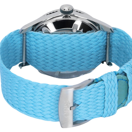 Reloj unisex Oris Divers Sixty-Five Cotton Candy con correa textil, esfera azul, automático, 01-733-7771-4055-07-3-19-02S, 100 m
