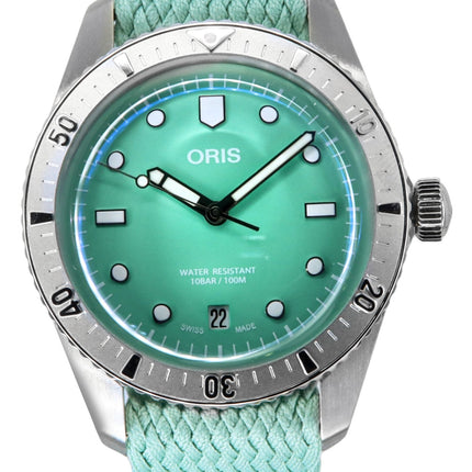 Reloj unisex Oris Divers Sixty-Five Algodón de Azúcar Esfera Verde Menta Automático 01-733-7771-4057-07-3-19-03S 100M