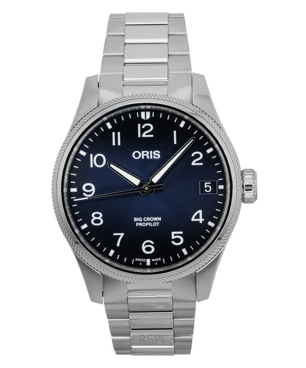 Reloj Oris Big Crown Propilot automático de acero inoxidable con esfera azul 01-751-7761-4065-07-8-20-08P 100M para hombre