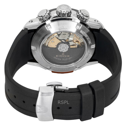 Reloj de buceo automático Edox CO-1 con cronógrafo, correa de caucho y esfera azul, 01128-3NOCA-BUIDN, 500 m, para hombre