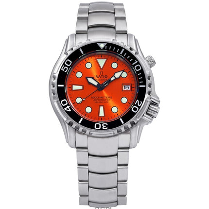Ratio FreeDiver Helium Safe 1000M Dial naranja Acero inoxidable AutomÃ¡tico 1066KE26-33VA-ORG Reloj para hombre