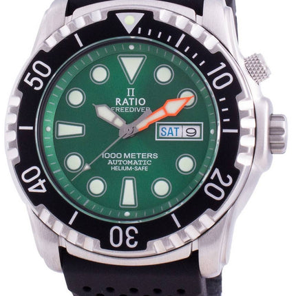 Ratio Free Diver Helium-Safe 1000M Sapphire Automatic 1068HA90-34VA-GRN Reloj para hombre