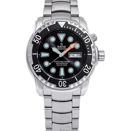 Ratio Free Diver Helium-Safe 1000M Sapphire Automatic 1068HA96-34VA-BLK Reloj para hombre