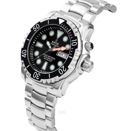 Ratio Free Diver Helium-Safe 1000M Sapphire Automatic 1068HA96-34VA-BLK Reloj para hombre