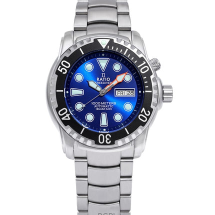 Ratio Free Diver Helium-Safe 1000M Sapphire Automatic 1068HA96-34VA-BLU Reloj para hombre