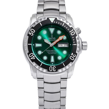 Ratio Free Diver Helium-Safe 1000M Sapphire Automatic 1068HA96-34VA-GRN Reloj para hombre