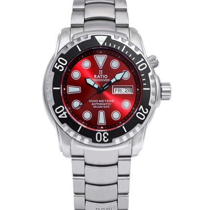 Ratio Free Diver Helium-Safe 1000M Sapphire Automatic 1068HA96-34VA-RED Reloj para hombre