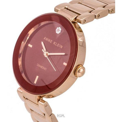 Anne Klein Diamond Accents Borgoña Dial Cuarzo 1362BYRG 100M Reloj para mujer