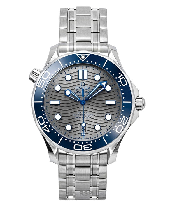 Reloj automático Omega Seamaster de acero inoxidable con esfera gris para hombre, 210.30.42.20.06.001, 300 m