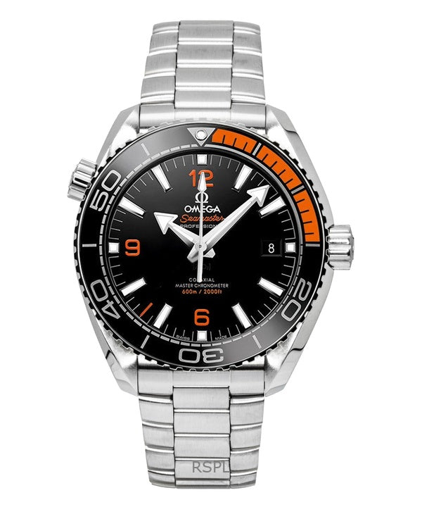 Omega Seamaster Planet Ocean - Reloj de buceo automático de acero inoxidable con esfera negra (215.30.44.21.01.002, 600 m) para hombre