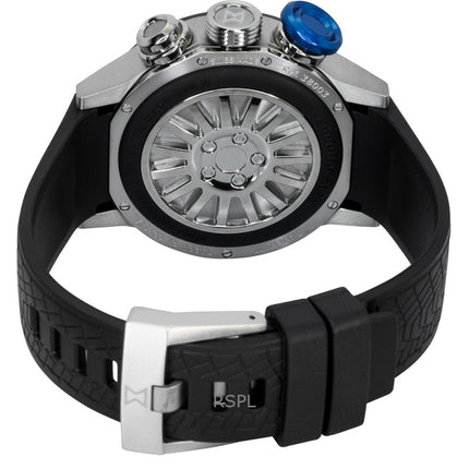 Reloj de cuarzo Edox Chronorally Chronograph con correa de caucho y esfera gris 38003-TINBU-GNBU 100M para hombre