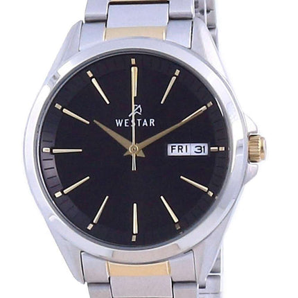 Westar, esfera negra, acero inoxidable, cuarzo 40212 CBN 103, reloj para mujer