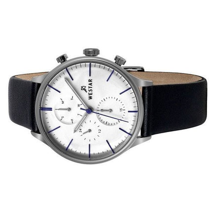 Reloj Westar Profile con correa de cuero y esfera plateada de cuarzo 50192STN407 para hombre