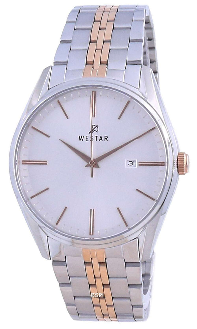 Westar Silver Dial Two Tone Stainless Steel Quartz 50210 SPN 607 Reloj para hombre