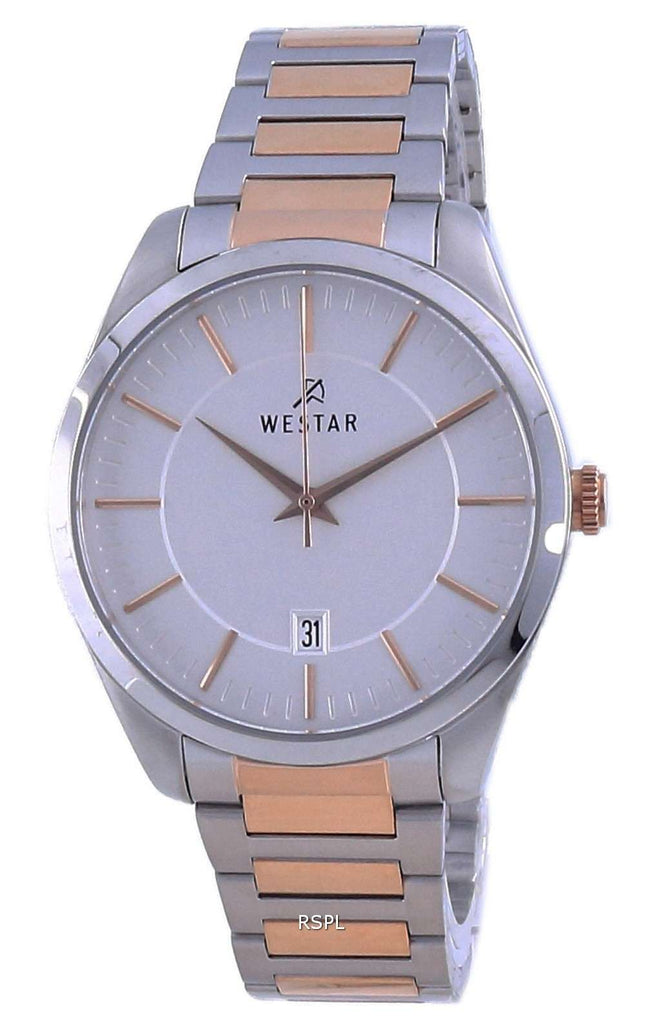 Westar Silver Dial Two Tone Stainless Steel Quartz 50213 SPN 607 Reloj para hombre