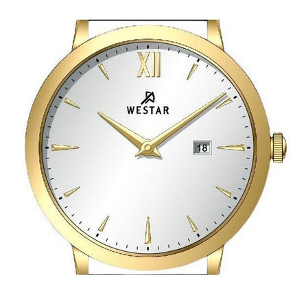 Reloj Westar Profile con correa de cuero y esfera plateada de cuarzo 50214GPN107 para hombre