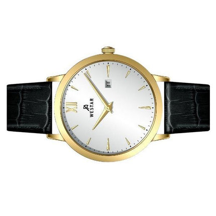 Reloj Westar Profile con correa de cuero y esfera plateada de cuarzo 50214GPN107 para hombre