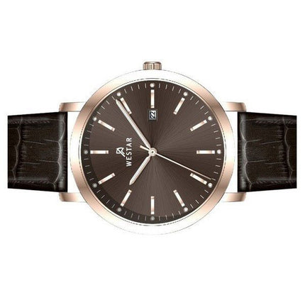 Reloj Westar Profile con correa de cuero y esfera marrón de cuarzo 50216PPN620 para hombre