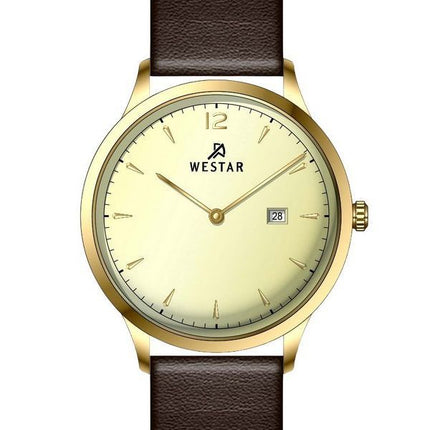 Reloj Westar Profile con correa de cuero y esfera color champán claro de cuarzo 50217GPN122 para hombre