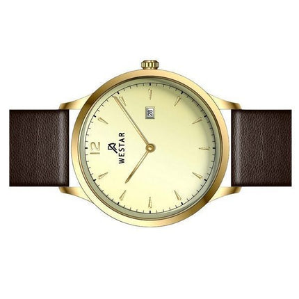 Reloj Westar Profile con correa de cuero y esfera color champán claro de cuarzo 50217GPN122 para hombre