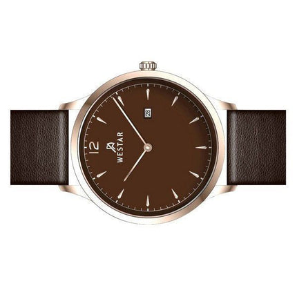 Reloj Westar Profile con correa de cuero y esfera marrón de cuarzo 50217PPN620 para hombre