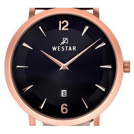 Reloj Westar Profile con correa de cuero y esfera negra de cuarzo 50219PPN623 para hombre
