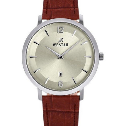 Reloj Westar Profile con correa de cuero y esfera color champán claro de cuarzo 50219STN122 para hombre