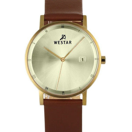 Reloj Westar Profile con correa de cuero y esfera color champán claro de cuarzo 50221GPN122 para hombre