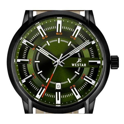 Reloj Westar Profile con correa de cuero y esfera verde de cuarzo 50228BBN885 para hombre