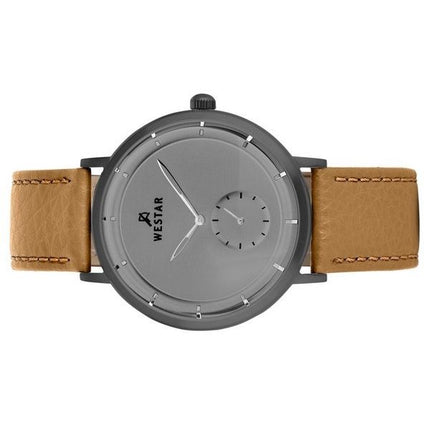 Reloj Westar Profile con correa de cuero y esfera gris de cuarzo 50246GGN186 para hombre
