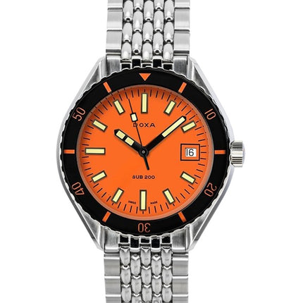 Reloj Doxa SUB 200 Professional de acero inoxidable con esfera naranja, automático, para buceo, 799.10.351.10, 200 m, para hombre, con correa adicional