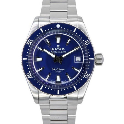 Edox Skydiver 38 Fecha edición limitada esfera azul automático Diver&#39,s 801313BUMBUIN 300M Reloj para hombre fabricado en Sui