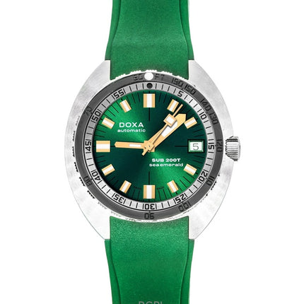 Reloj Doxa SUB 200T Sea Emerald con correa de caucho, esfera verde, automático, para hombre, 804.10.131S.26, 200 m, con correa adicional