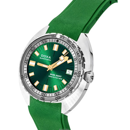 Reloj Doxa SUB 200T Sea Emerald con correa de caucho, esfera verde, automático, para hombre, 804.10.131S.26, 200 m, con correa adicional
