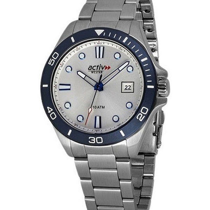 Reloj para hombre Westar Activ Sports de acero inoxidable con esfera plateada y cuarzo 90250SZN101 100M