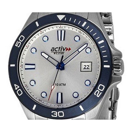 Reloj para hombre Westar Activ Sports de acero inoxidable con esfera plateada y cuarzo 90250SZN101 100M