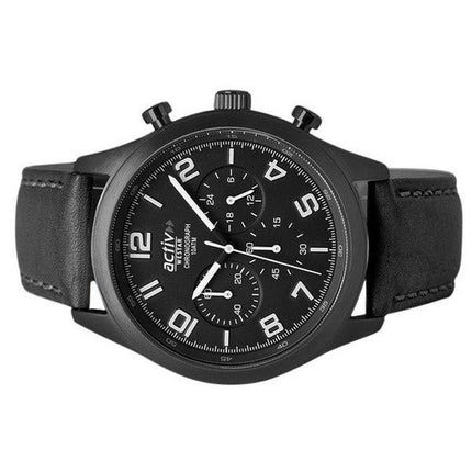Reloj para hombre Westar Activ cronógrafo con correa de cuero y esfera negra de cuarzo 90261GGN103 100M