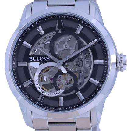 Bulova Classic Skeleton Dial negro Acero inoxidable AutomÃ¡tico 96A208 Reloj para hombre