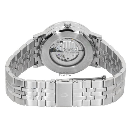 Reloj Bulova American Clipper de acero inoxidable con esfera azul y corazón abierto 96A247 para hombre