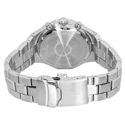 Reloj Bulova Octagon Prestige Cronógrafo de acero inoxidable con esfera verde de cuarzo 96B409 100M para hombre