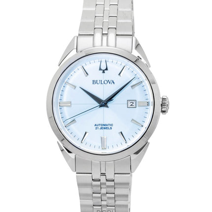 Reloj Bulova Sutton de acero inoxidable con esfera azul hielo, automático, 96B423, para hombre