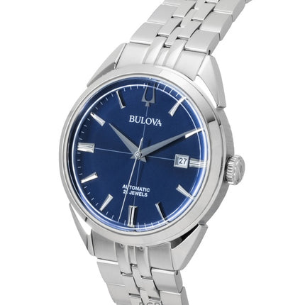Reloj Bulova Sutton automático de acero inoxidable con esfera azul 96B425 para hombre