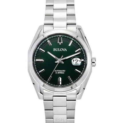 Reloj Bulova Surveyor de acero inoxidable con esfera verde automático 96B429 para hombre