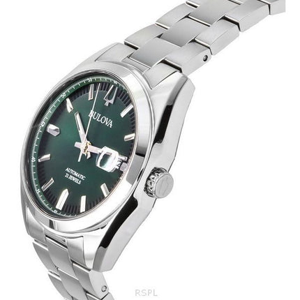Reloj Bulova Surveyor de acero inoxidable con esfera verde automático 96B429 para hombre