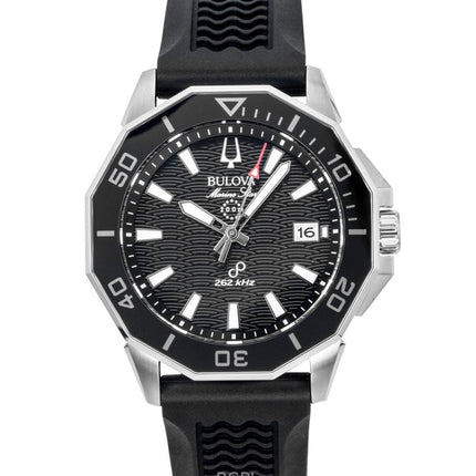 Reloj de buceo Bulova Marine Star Precisionist de cuarzo con correa de silicona y esfera negra 96B432 200M para hombre