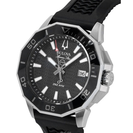 Reloj de buceo Bulova Marine Star Precisionist de cuarzo con correa de silicona y esfera negra 96B432 200M para hombre